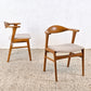 ERIK KIRKEGAARD STUHL 1von2 vintage midcentury Teak esstisch 49b Beige Stoff Holz