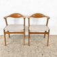 ERIK KIRKEGAARD STUHL 1von2 vintage midcentury Teak esstisch 49b Beige Stoff Holz