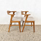 ERIK KIRKEGAARD STUHL 1von2 vintage midcentury Teak esstisch 49b Beige Stoff Holz