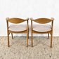 ERIK KIRKEGAARD STUHL 1von2 vintage midcentury Teak esstisch 49b Beige Stoff Holz