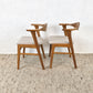 ERIK KIRKEGAARD STUHL 1von2 vintage midcentury Teak esstisch 49b Beige Stoff Holz