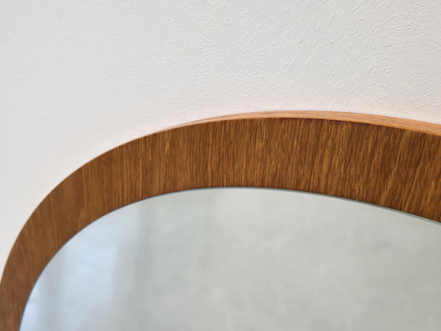 TEAK WANDSPIEGEL rund holz vintage mid century retro spiegel garderobe bad