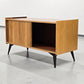 MID CENTURY SIDEBOARD nuss holz vintage kommode lowboard schiebetüren