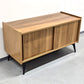 MID CENTURY SIDEBOARD nuss holz vintage kommode lowboard schiebetüren