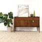 MID CENTURY SIDEBOARD nuss holz 1950er vintage kommode tv board low