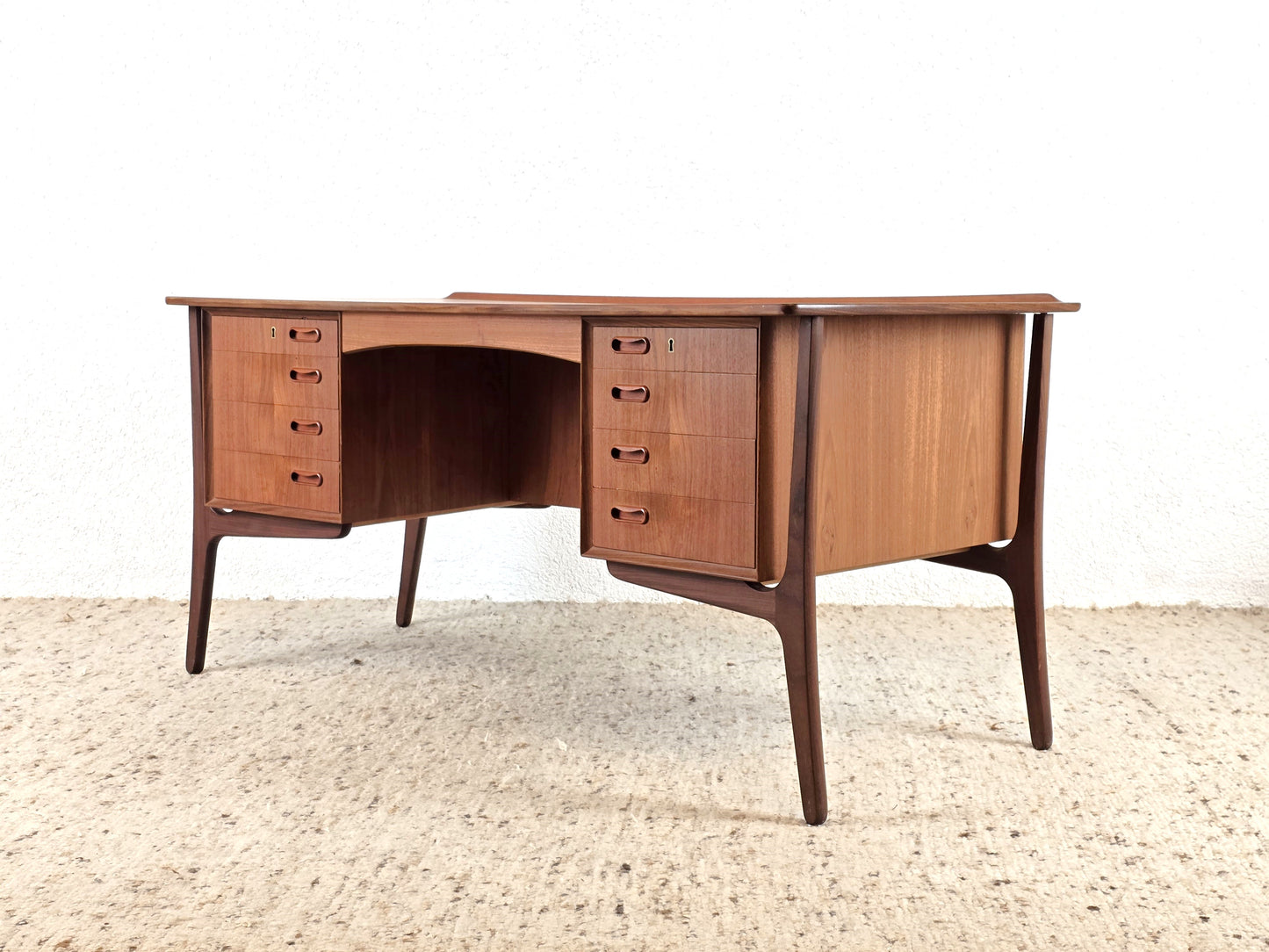 HP HANSEN SCHREIBTISCH teak holz büro tisch designer svend aaege madsen dänemark