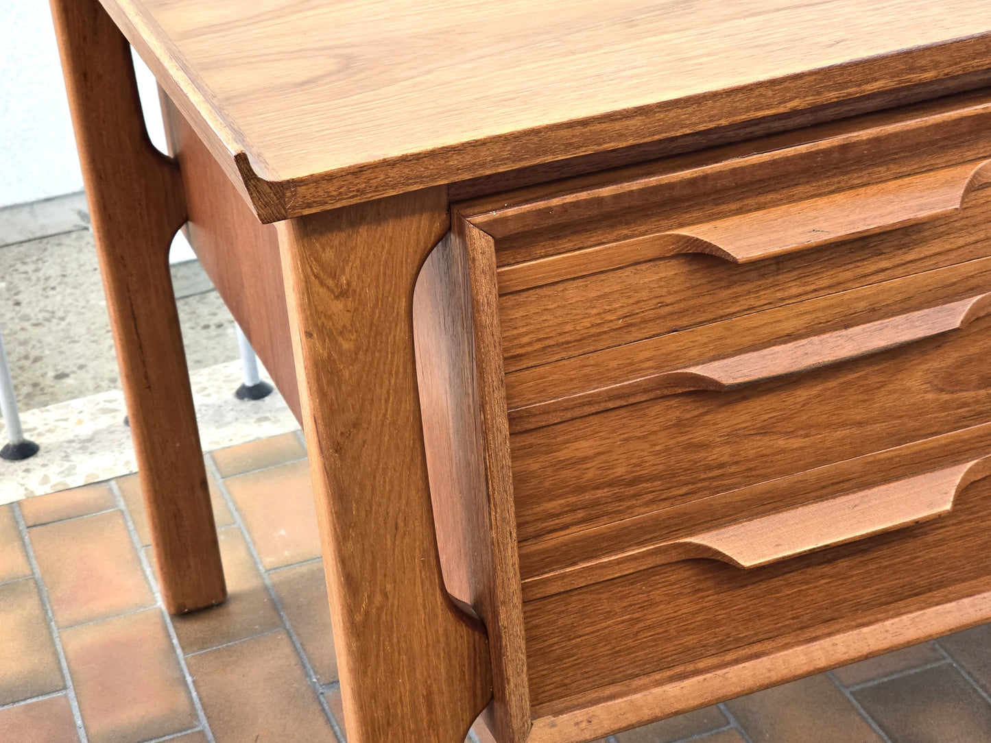 VINTAGE TEAK SCHREIBTISCH holz tisch büro mid century retro dänish denmark