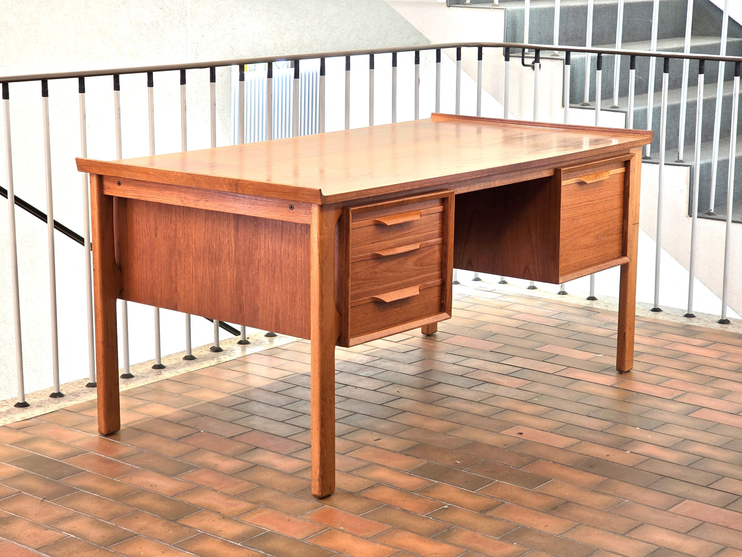 VINTAGE TEAK SCHREIBTISCH holz tisch büro mid century retro dänish denmark