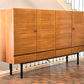 MID CENTURY SIDEBOARD nuss holz schrank highboard vintage retro kommode