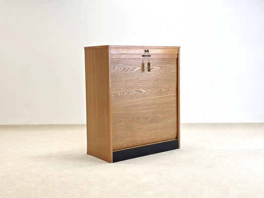 VINTAGE ROLLTÜR KOMMODE holz mid century büro sideboard aktenschrank