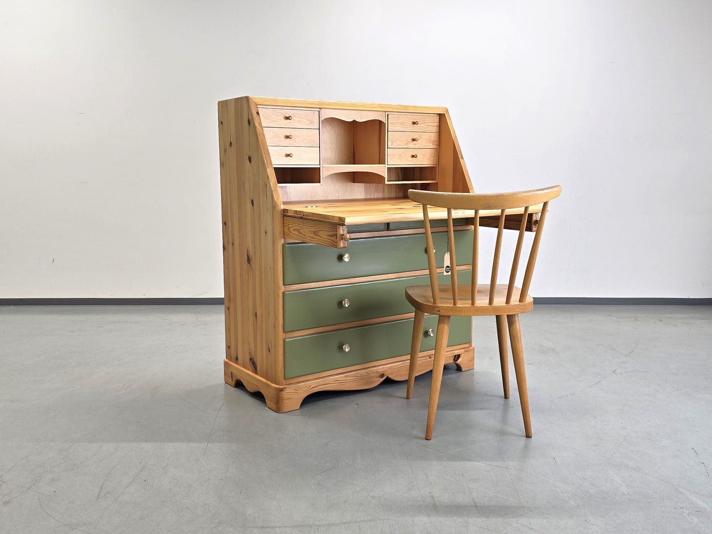 MASSIVHOLZ SEKRETÄR kommode schreibtisch minibar vintage schrank