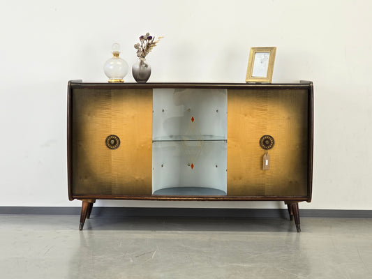 VINTAGE SIDEBOARD midcentury kommode mini bar platten wohnzimmer musik