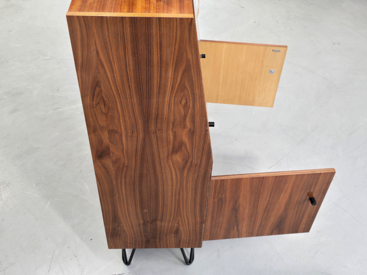 VINTAGE SEKRETÄR kommode schreibtisch holz nussbaum 60s retro midcentury