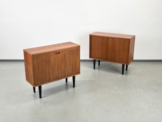 TEAK HOLZ SCHRÄNKCHEN kommode sideboard vintage bar schiebetüren