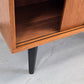 TEAK HOLZ SCHRÄNKCHEN kommode sideboard vintage bar schiebetüren