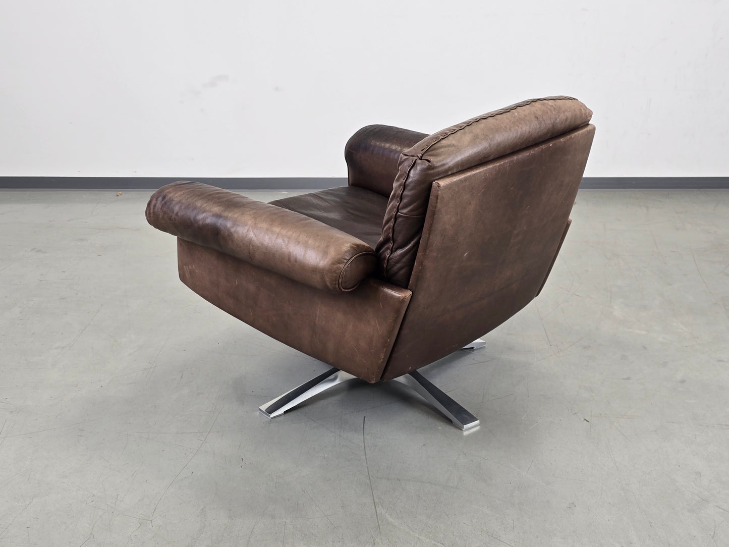 DE SEDE SESSEL ds31 leder metall chrom tv stuhl relax ds35 braun