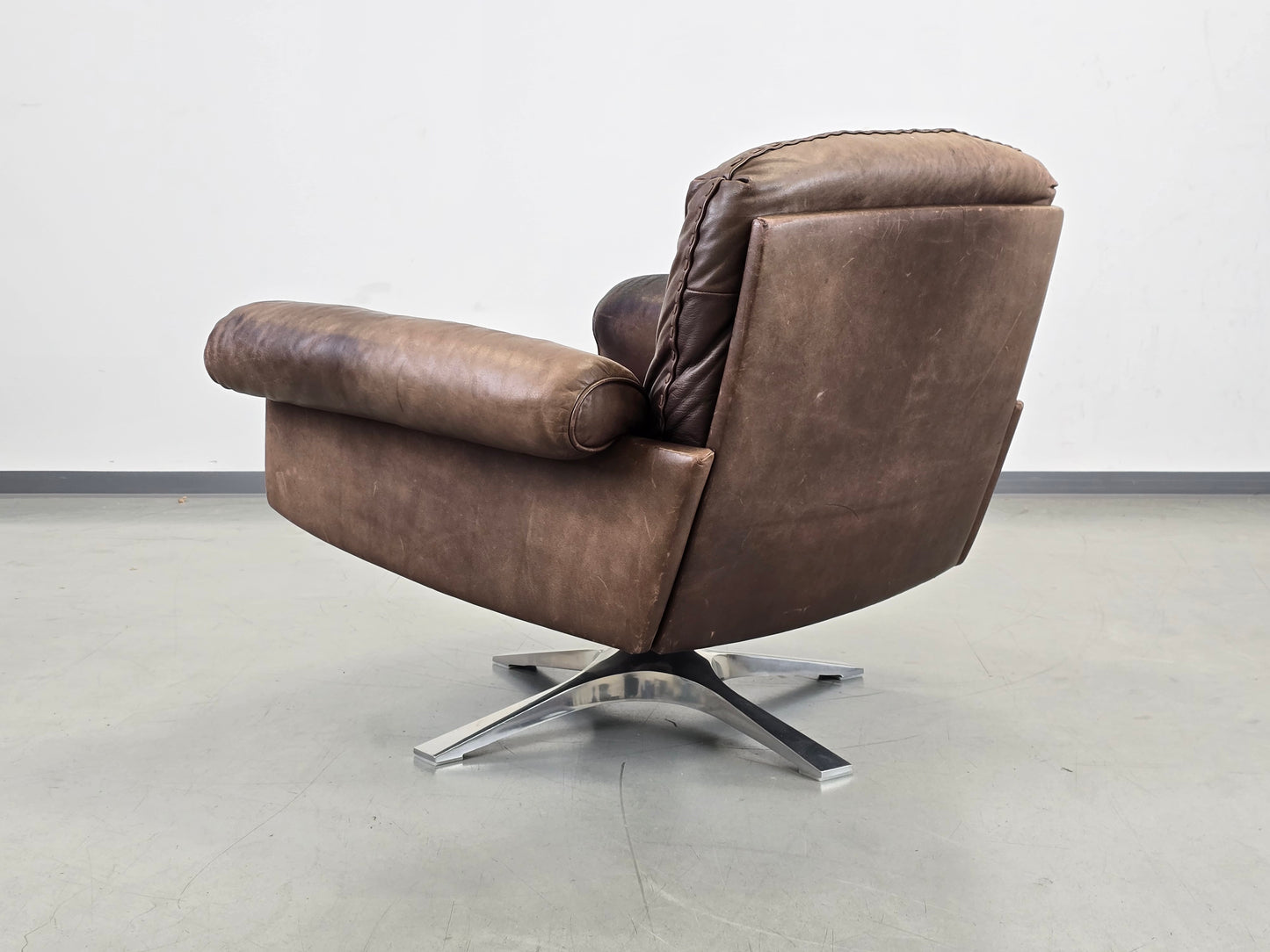 DE SEDE SESSEL ds31 leder metall chrom tv stuhl relax ds35 braun