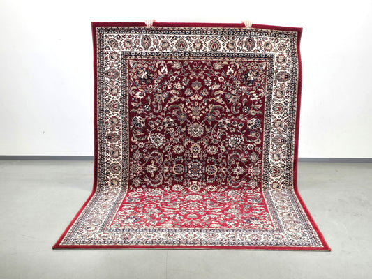 VINTAGE TEPPICH orient 170x240 ornamente isfahan rot muster wollteppich