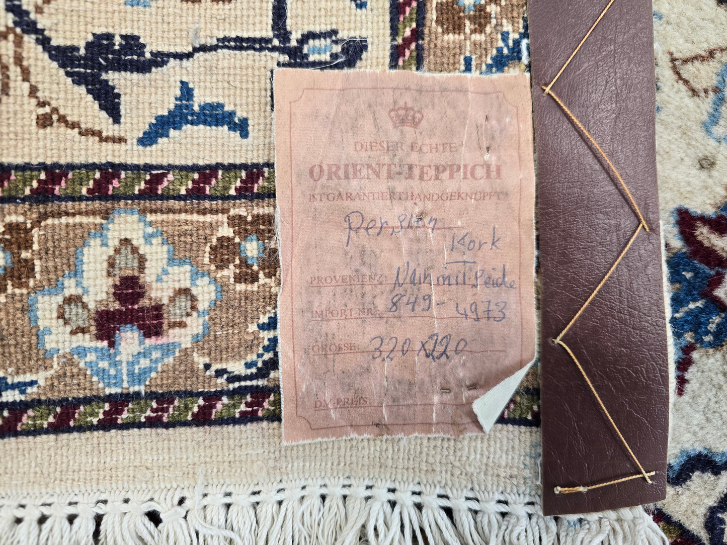 VINTAGE NAIN ORIENTTEPPICH persisch seide handgeknüpft teppich 320x220
