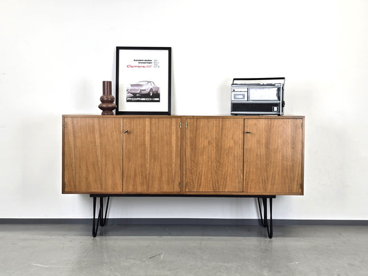 MID CENTURY SIDEBOARD nuss holz vintage kommode tv board