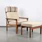 SVEN ELLEKAER SESSEL tv armchair vintage teak holz komfort denmark stuhl ottomane