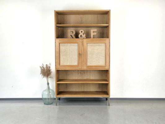 MASSIV EICHE SCHRANK regal bücherregal tv wohnzimmer holz vintage boho