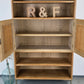 MASSIV EICHE SCHRANK regal bücherregal tv wohnzimmer holz vintage boho