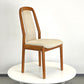 1von4 DYRLUND STUHL esszimmer esstisch küche holz teak dänemark vintage beige wolle