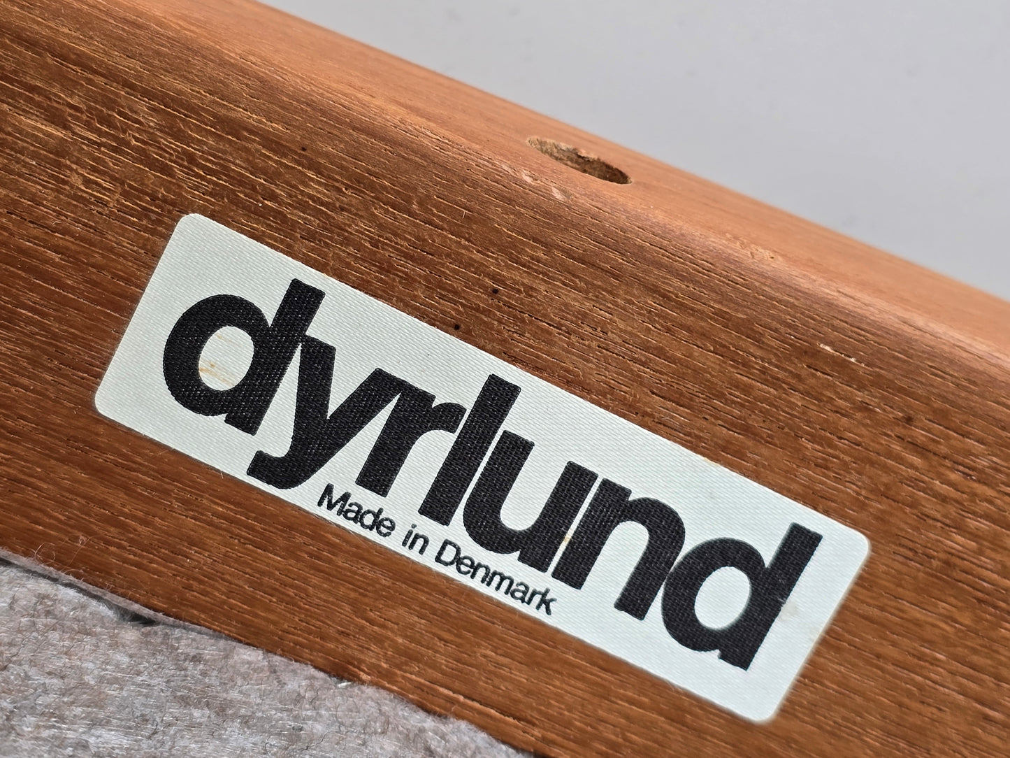 1von4 DYRLUND STUHL esszimmer esstisch küche holz teak dänemark vintage beige wolle