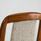 1von4 DYRLUND STUHL esszimmer esstisch küche holz teak dänemark vintage beige wolle