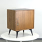 MID CENTURY KOMMODE nussbaum holz ablage nachttisch vintage schwarz