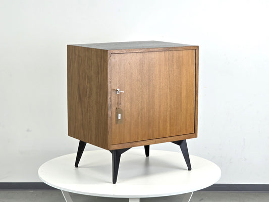 MID CENTURY KOMMODE nussbaum holz ablage nachttisch vintage schwarz