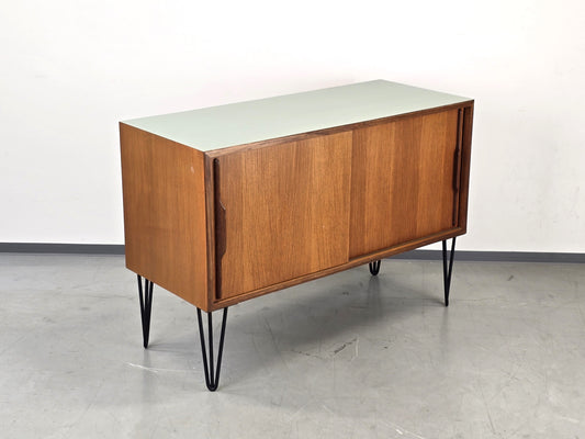 MID CENTURY TEAK SIDEBOARD kommode tv board schiebtüren holz vintage