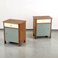 2ER SET VINTAGE NACHTTISCHE holz kommode nachttisch ablage schränkchen