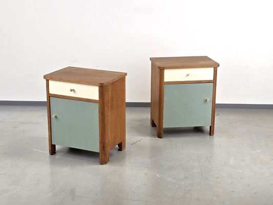 2ER SET VINTAGE NACHTTISCHE holz kommode nachttisch ablage schränkchen