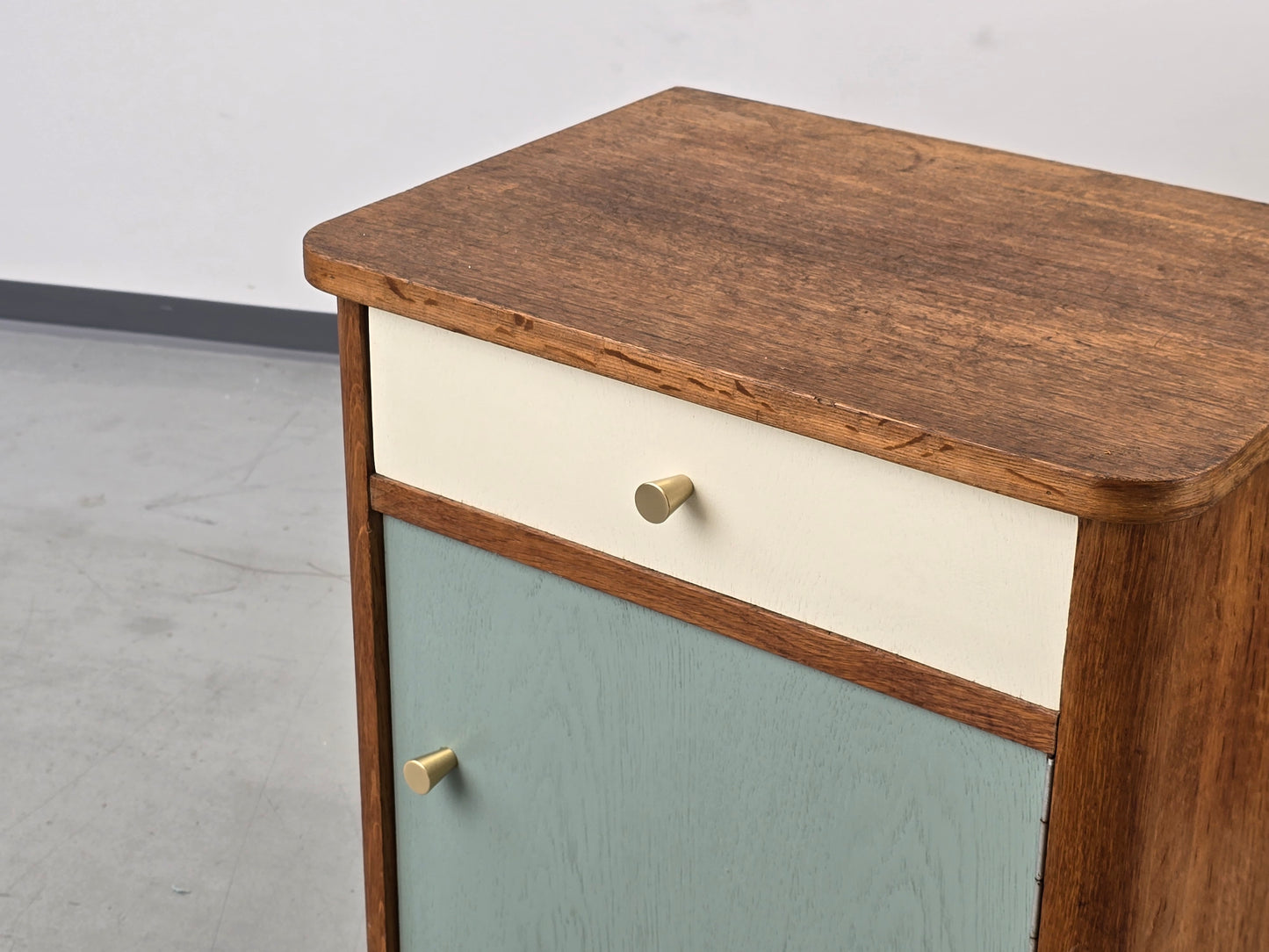 2ER SET VINTAGE NACHTTISCHE holz kommode nachttisch ablage schränkchen
