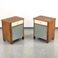 2ER SET VINTAGE NACHTTISCHE holz kommode nachttisch ablage schränkchen