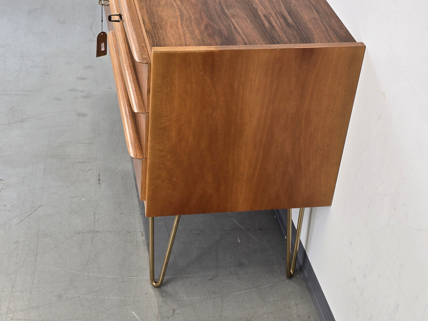 MID CENTURY SIDEBOARD holz nussbaum kommode tv lowboard vinage schubladen