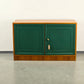 VINTAGE KOMMODE sideboard holz nussbaum tanngrün gold tv möbel wohnzimmer bar