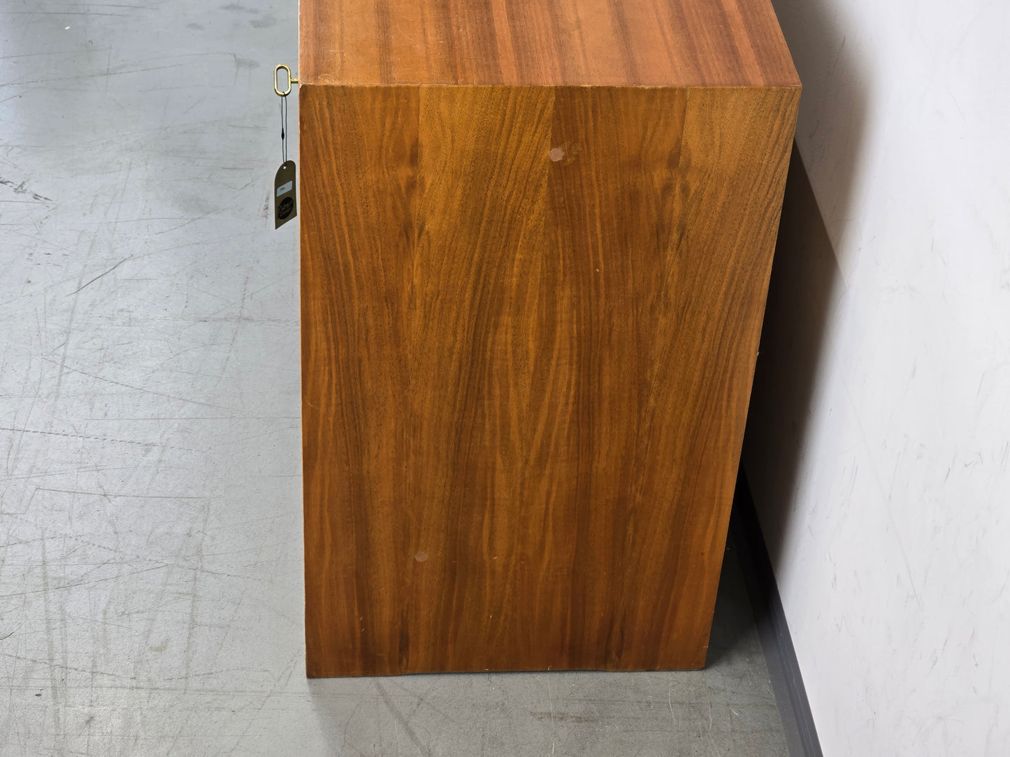 VINTAGE KOMMODE sideboard holz nussbaum tanngrün gold tv möbel wohnzimmer bar