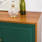 VINTAGE KOMMODE sideboard holz nussbaum tanngrün gold tv möbel wohnzimmer bar