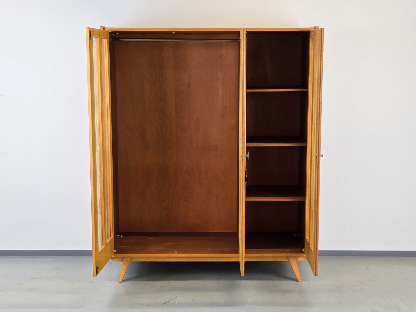 VINTAGE KLEIDERSCHRANK schrank holz retro vintage 3türig garderobe