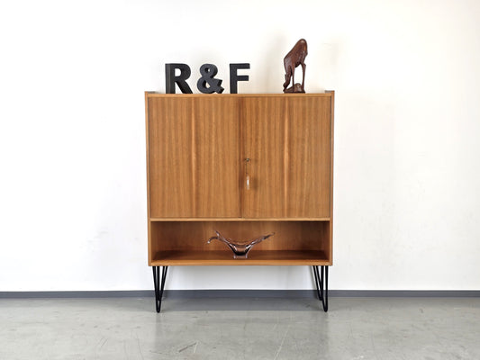 MID CENTURY KOMMODE schrank holz nussbaum vintage 60s 1960er