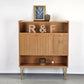 MID CENTURY KOMMODE minibar bar schrank holz nussbaum vintage 60s 1960er