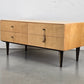 MID CENTURY TV LOWBOARD sideboard kommode holz beige vintage schubladen