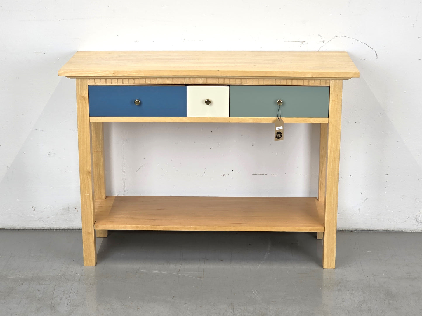HOLZ KONSOLENTISCH flur kommode tisch regal vintage pastell upcycle
