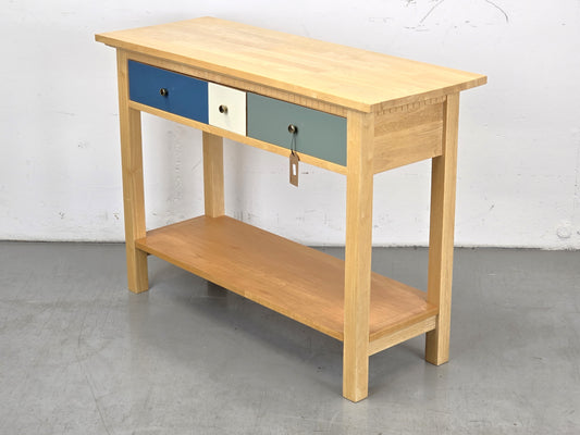 HOLZ KONSOLENTISCH flur kommode tisch regal vintage pastell upcycle