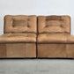 MID CENTURY SESSEL braun leder tv sofa couch wohnzimmer vintage