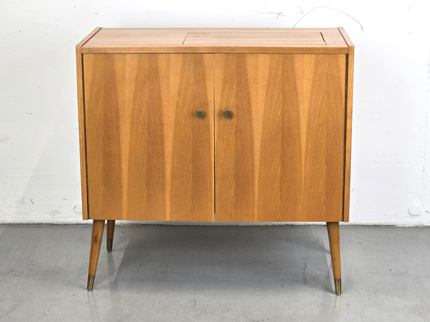 VINTAGE SIDEBOARD nähmaschine borletti kommode schubladen holz 1960er retro