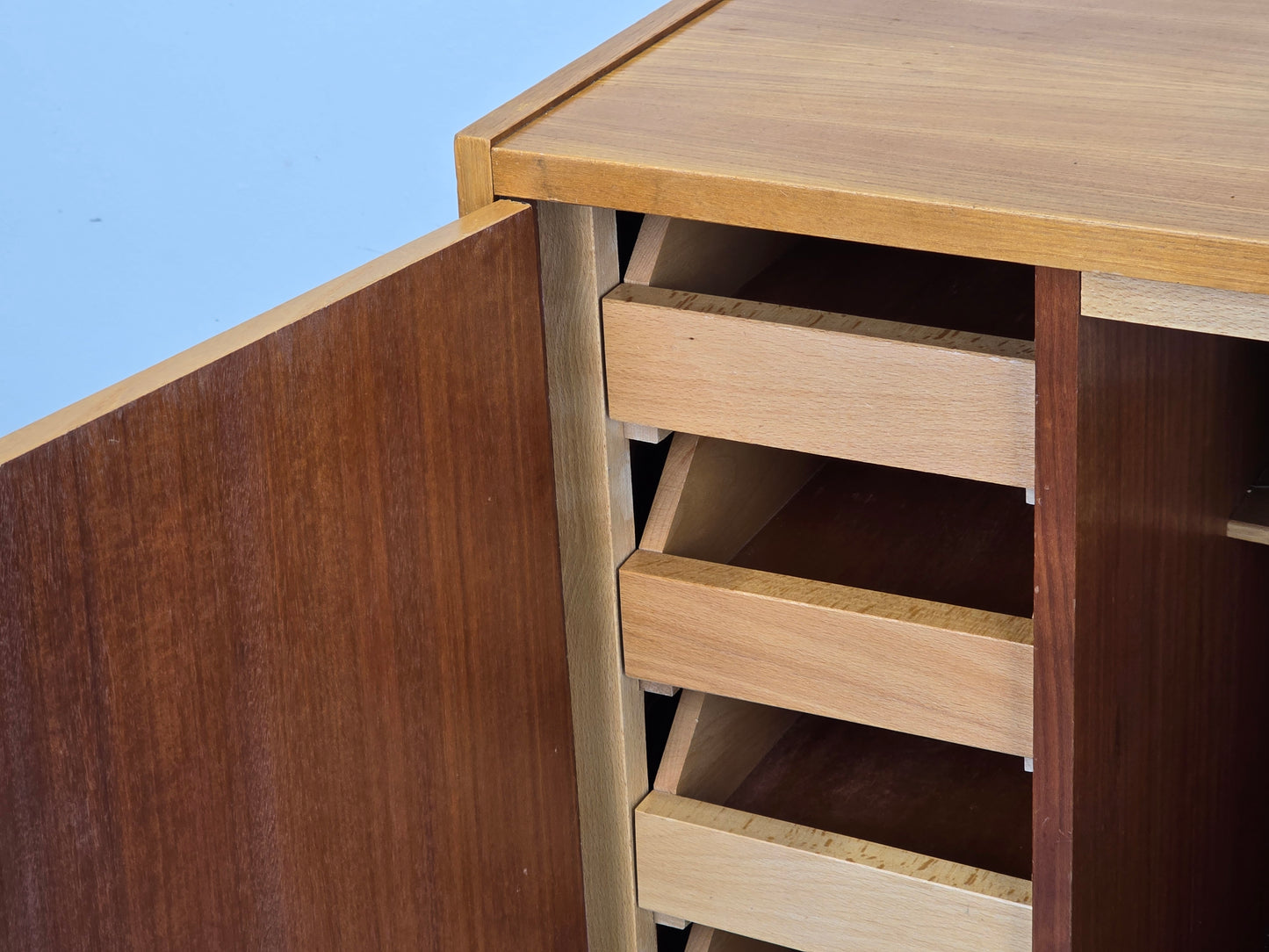 VINTAGE SIDEBOARD nähmaschine borletti kommode schubladen holz 1960er retro
